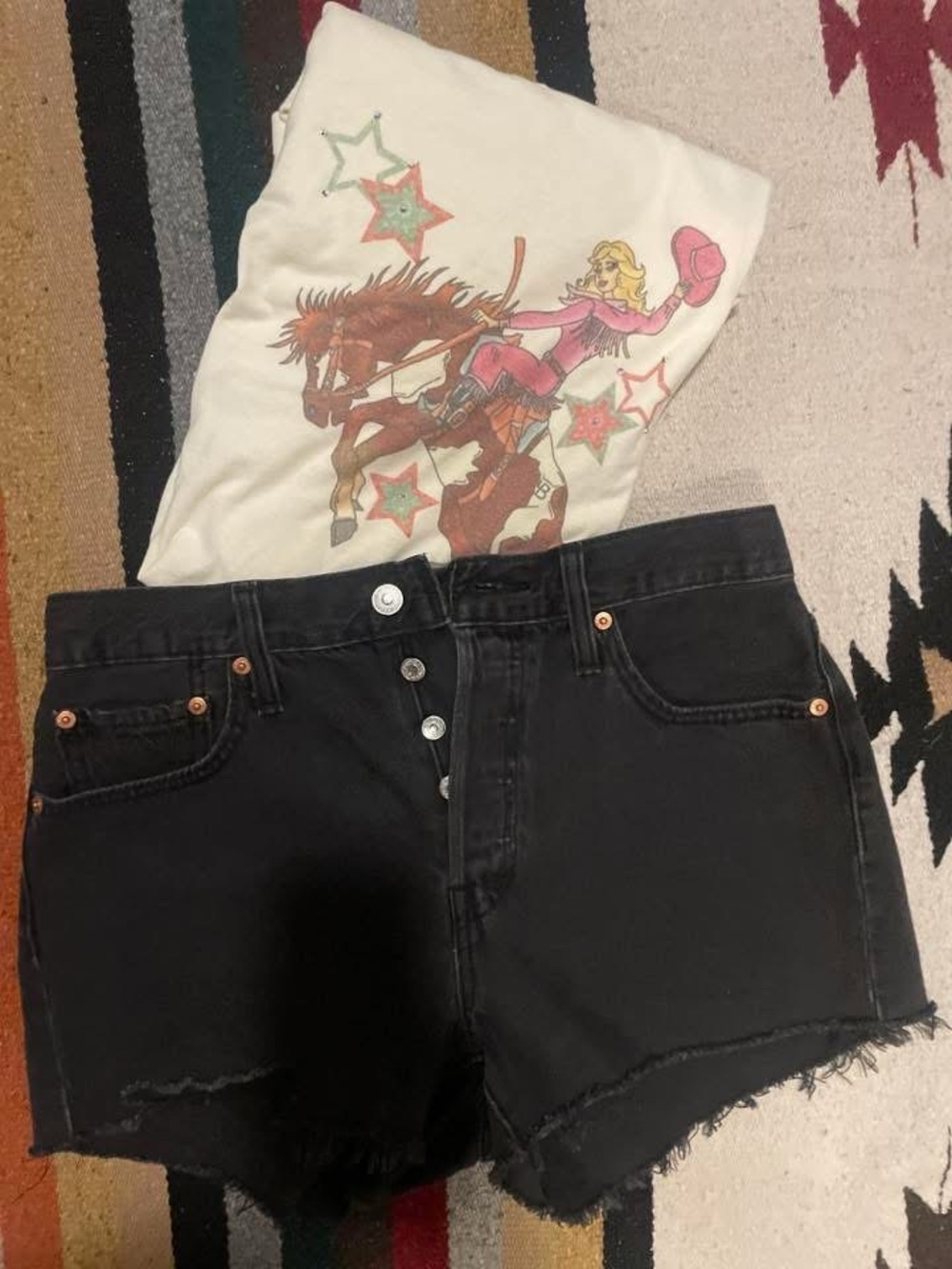 Black High-Rise Button-Front Denim Women's Shorts - Levi’s 501